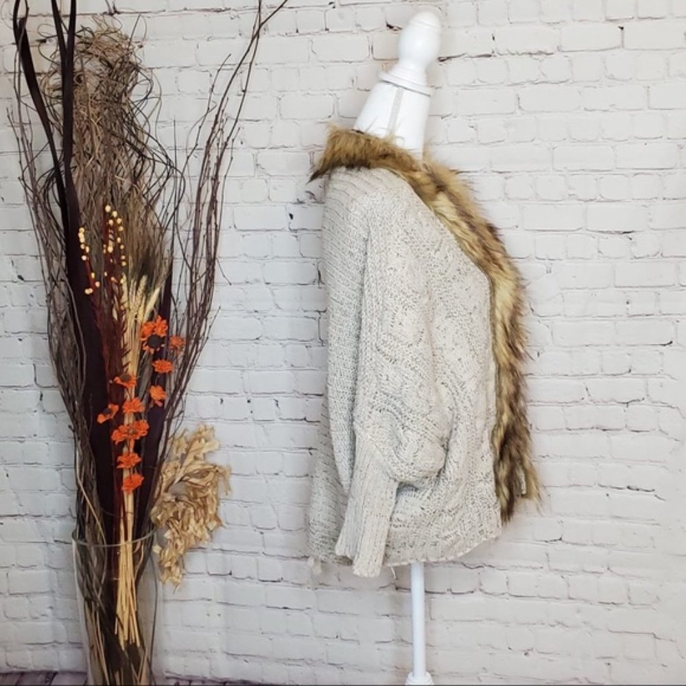 Cellabie Faux Fur Cardigan Sweater - Picture 2 of 4